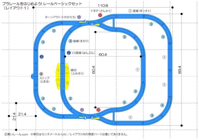 レイアウト１－プラレールをはじめよう！ ベーシックレールセット